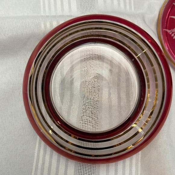 Bohemiam Ruby Red Crystal Glass Candy Dish - Picture 6 of 16